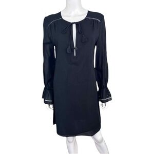 TRINA TURK Black Eyelet Trim Dress Size M N0568